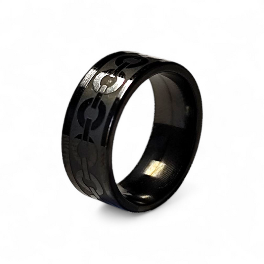 Bague "Chaîne" - Noir profond
