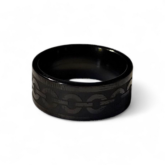 Bague "Chaîne" - Noir profond