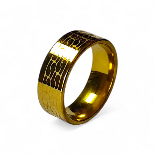 Bague "Ecailles d'or" - Dorée à motifs